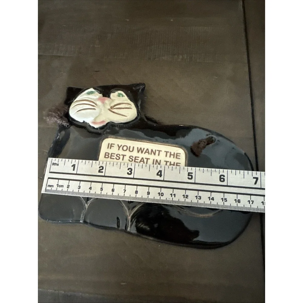 Smoky Mountain Pottery Cats Sculpted Wall Hanging Set Of 2 Orange Black